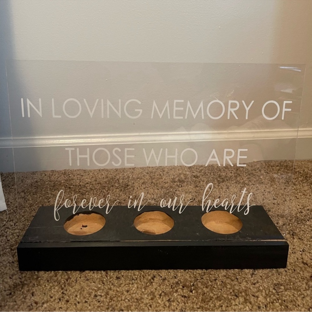 Memorial Candle Holder with Black Base